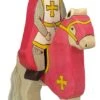 Holztiger Ridder Rode Mantel Zittend Op Paard 80246