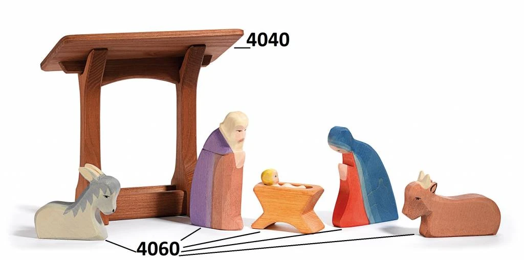 Ostheimer Kribbe Met Dak Kerst 4060 - Afbeelding 2
